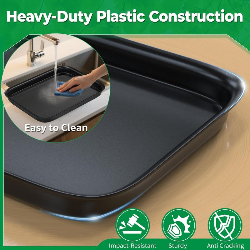 Forestchill Drip Tray for Dehumidifier, 13" x 9" x 2" Hard Plastic Drip Pan with Raised Edge, Leak-Proof Floor Protection for Semiconductor Dehumidifiers, Black - Image 5